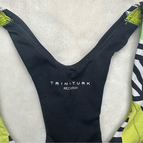 Trina Turk Recreation Floral Striped Keyhole Racerback Sports Bra Size XS - Picture 2 of 9